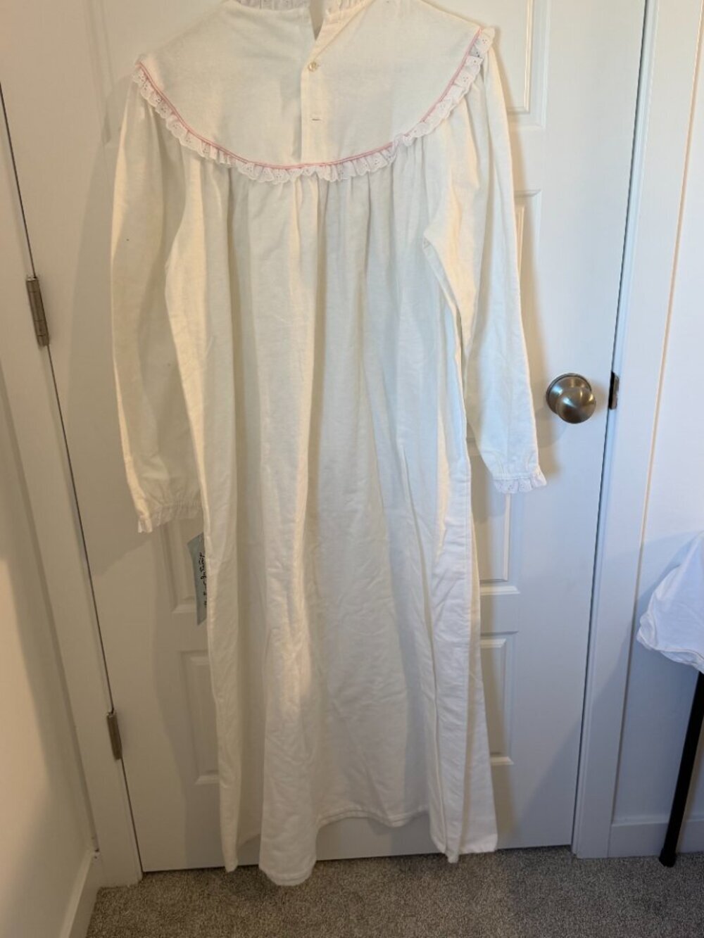 NWT Lanz of Salzburg White Cotton Nightgown Medium Cottagecore Prairie Lace - Picture 8 of 14